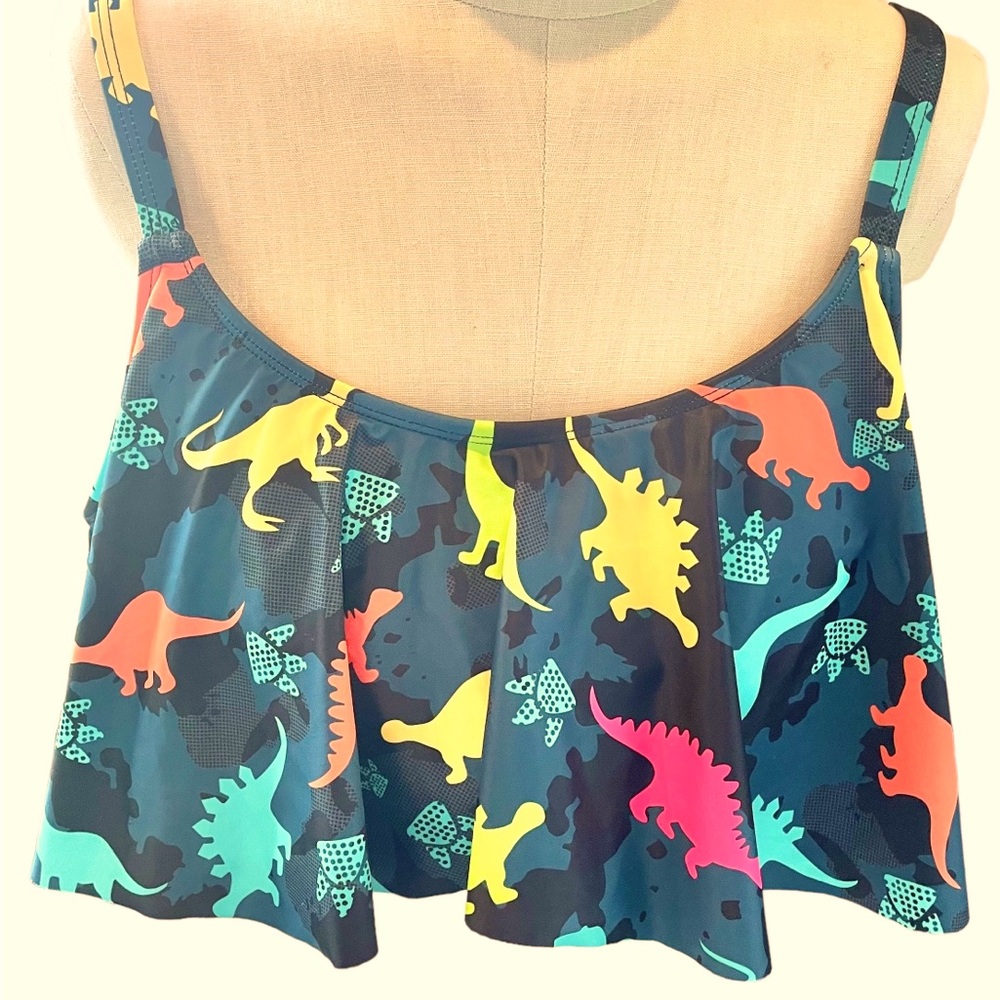 Dressfo dinosaur ruffle bikini top